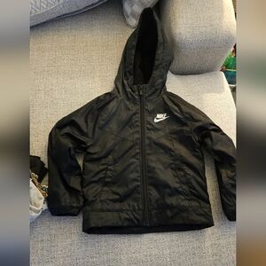 Nike Kids Black Hooded Raincoat